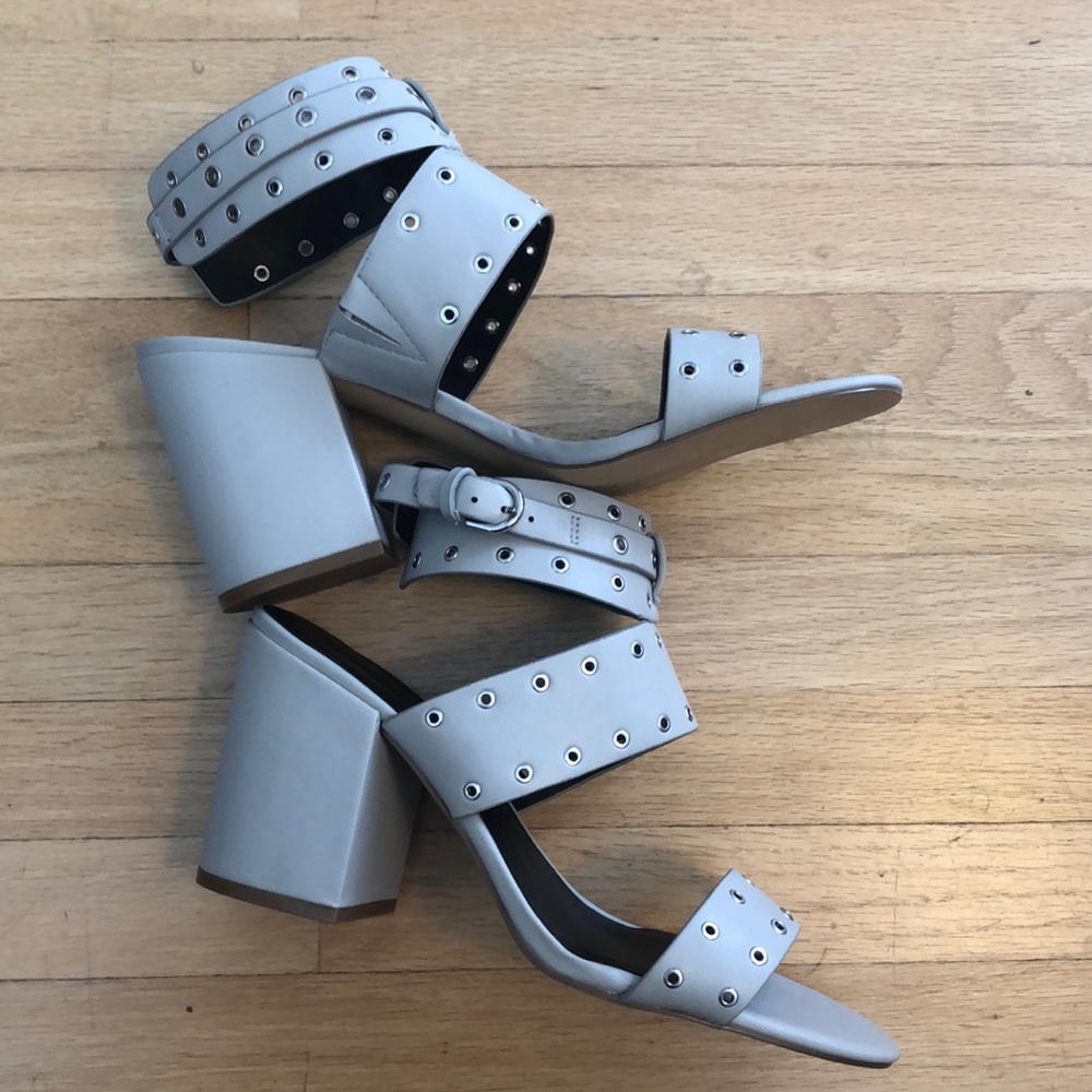 New Rebecca Minkoff grey sandals with heel size 10.5